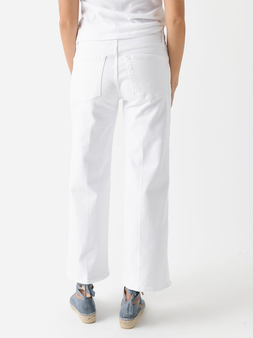 Re/Done Women's Mid Rise Wide Leg Crop Jean