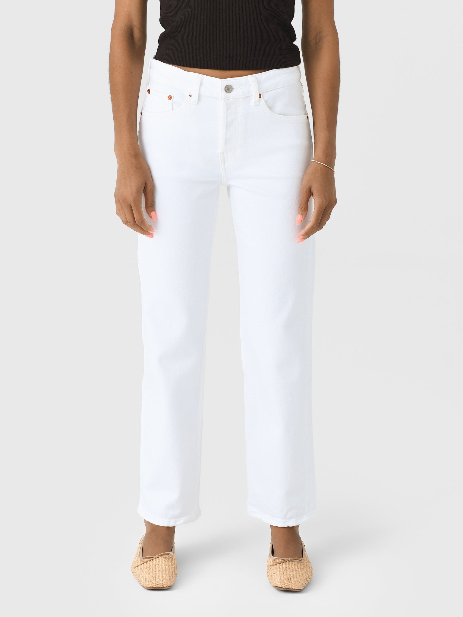 Re/Done Women's Slim Straight Crop Jean - Saint Bernard