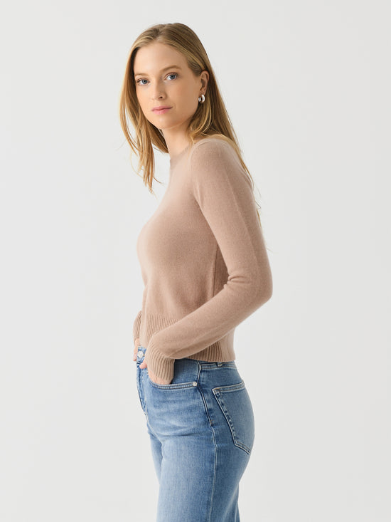 White + Warren - Cashmere Shrunken Crewneck Sweater main image 1