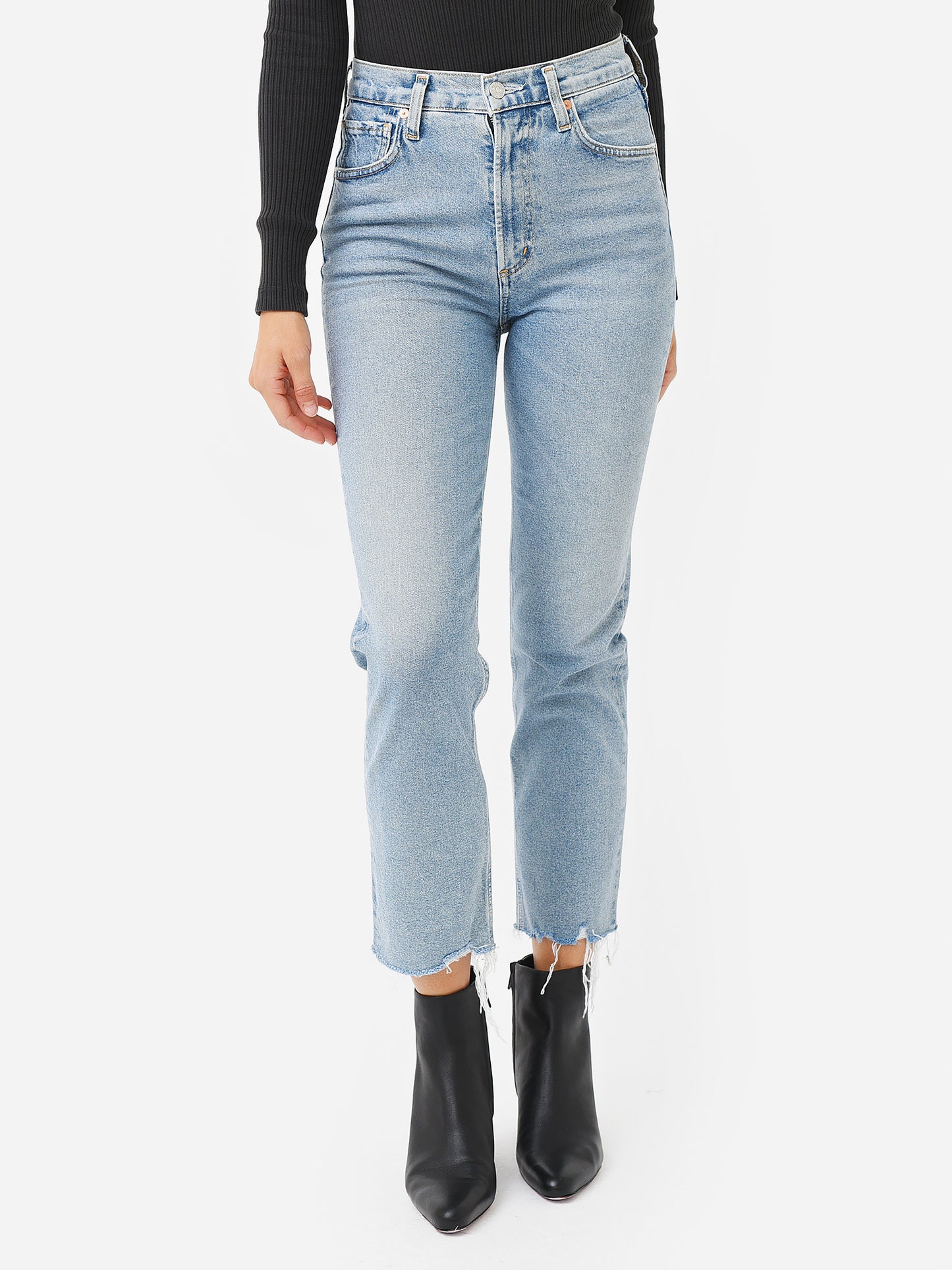 Citizens Of Humanity Women's Daphne Crop High Rise Stovepipe Jean - Saint Bernard