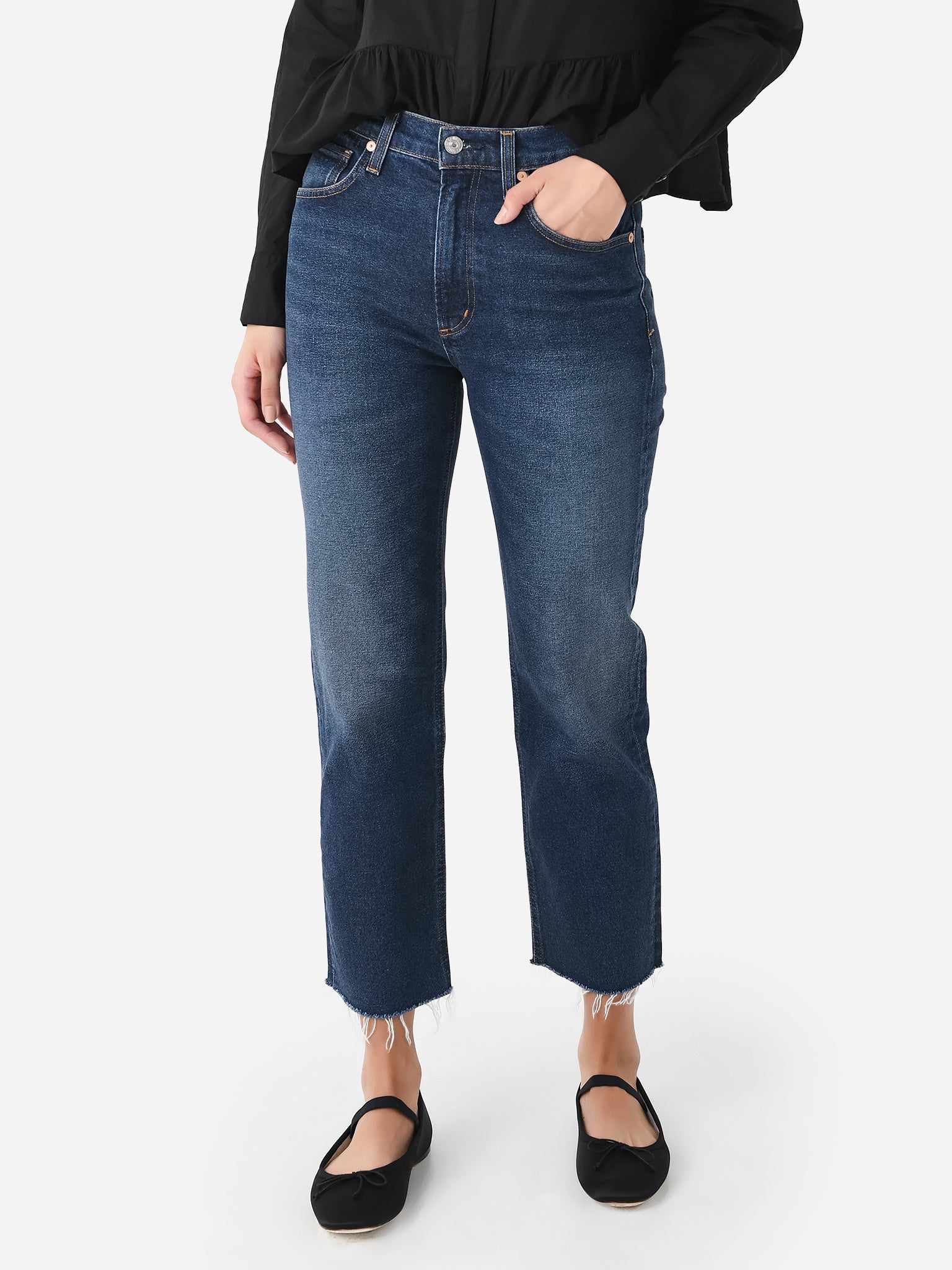 Citizens Of Humanity Women's Daphne Crop High Rise Stovepipe Jean - Saint Bernard