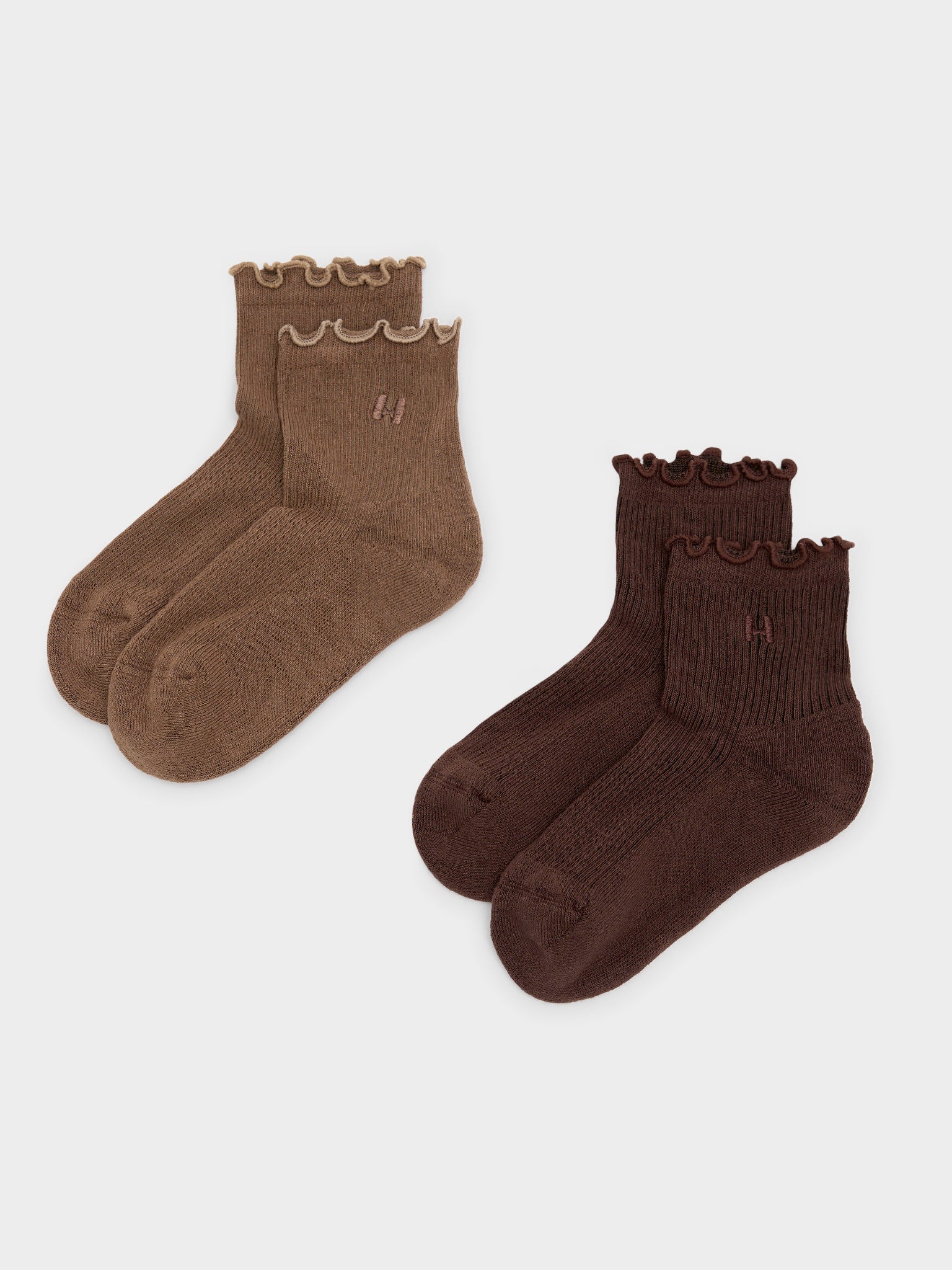 Halfdays Women's Ruffle 2-Pack Socks - Saint Bernard