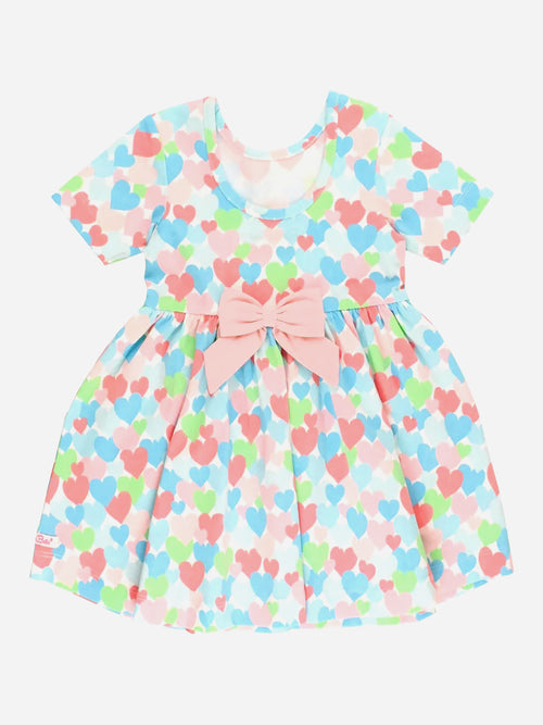 Rufflebutts Girls' Short Sleeve Knit Twirl Dress