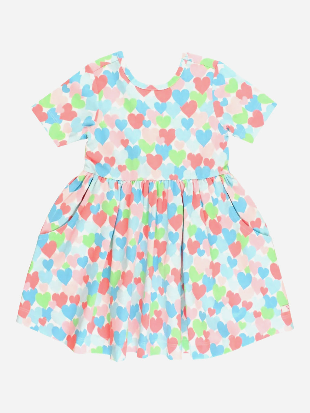 Rufflebutts Girls' Short Sleeve Knit Twirl Dress - Saint Bernard