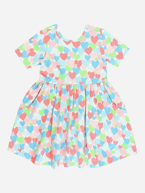 Rufflebutts Girls' Short Sleeve Knit Twirl Dress