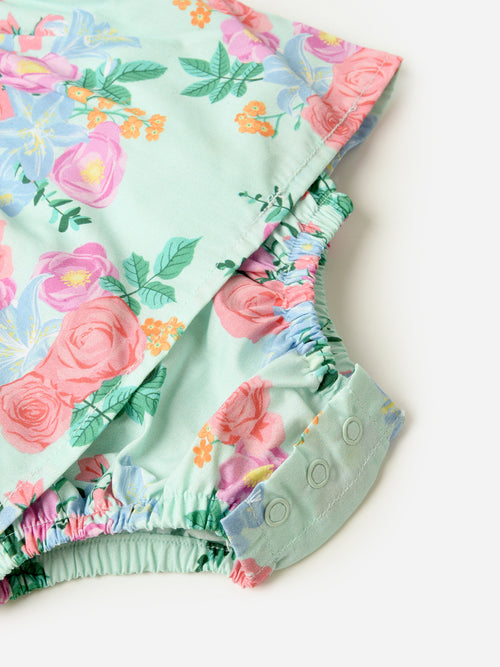 Rufflebutts Baby Girls' Flutter Sleeve Skirted Romper