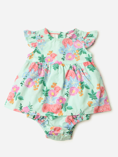 Rufflebutts Baby Girls' Flutter Sleeve Skirted Romper