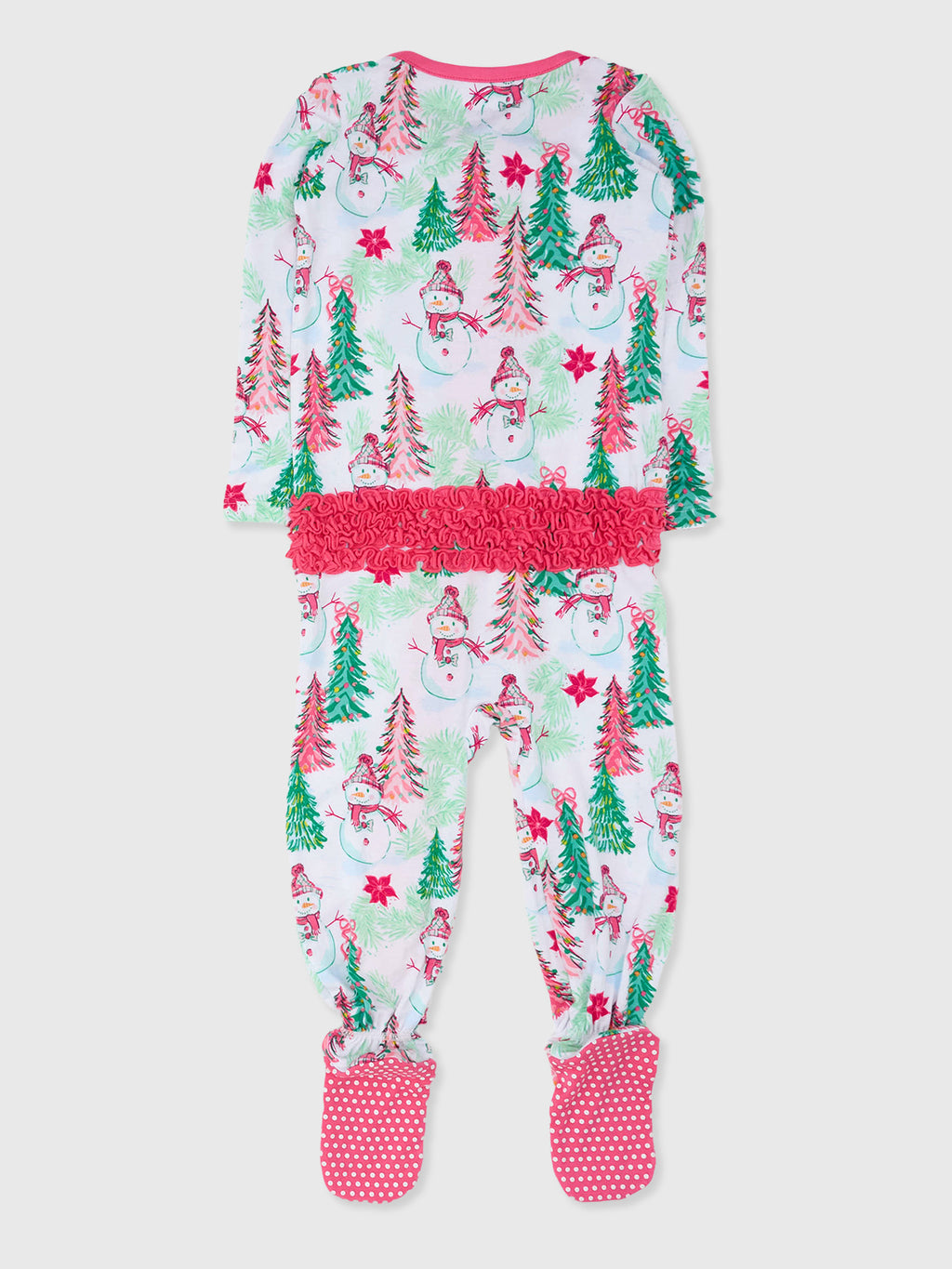 Rufflebutts Baby Girls' Ruffle One Piece Footie Pajama - Saint Bernard