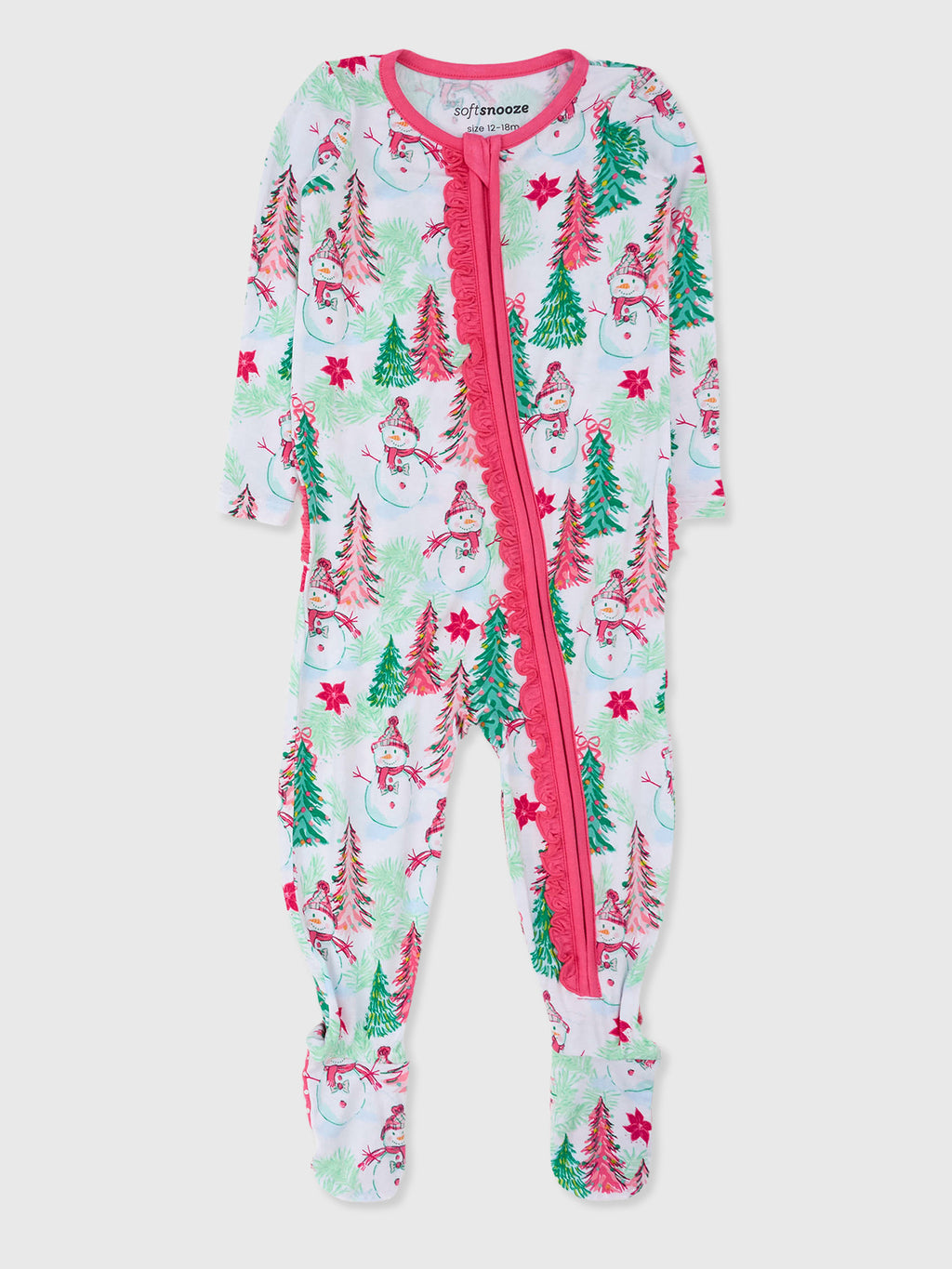 Rufflebutts Baby Girls' Ruffle One Piece Footie Pajama - Saint Bernard