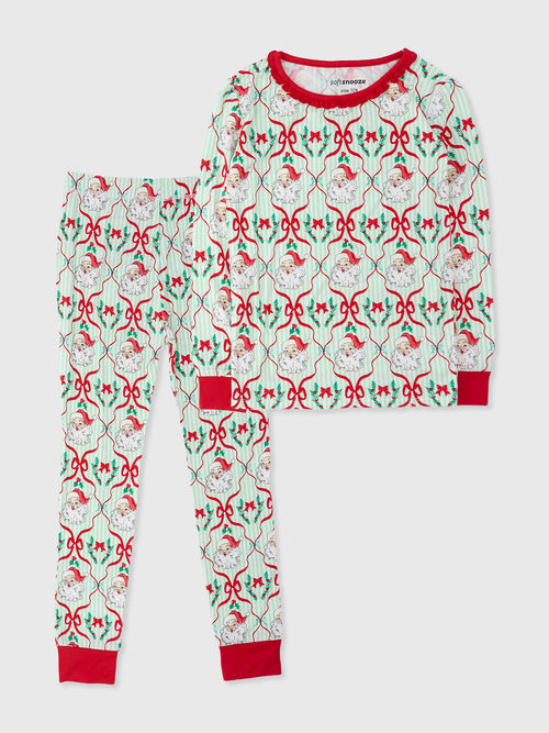 Rufflebutts Girls' Ruffle Long Sleeve Pajama Set - Saint Bernard