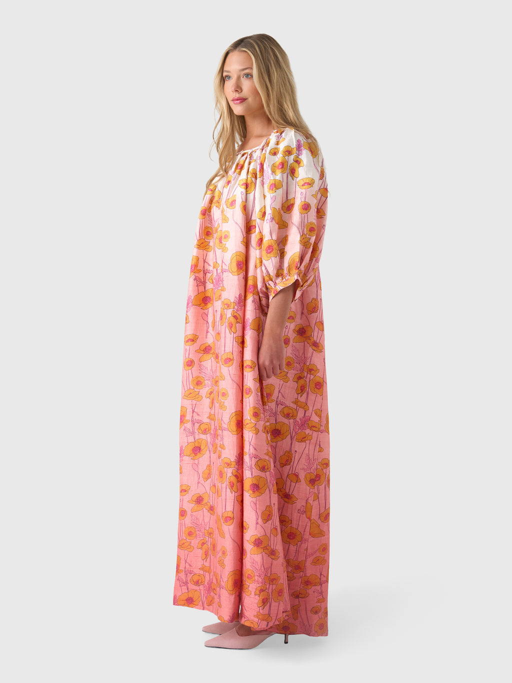 Coniglio Palm Beach Women's Shirred Half Placket Maxi Dress - Saint Bernard