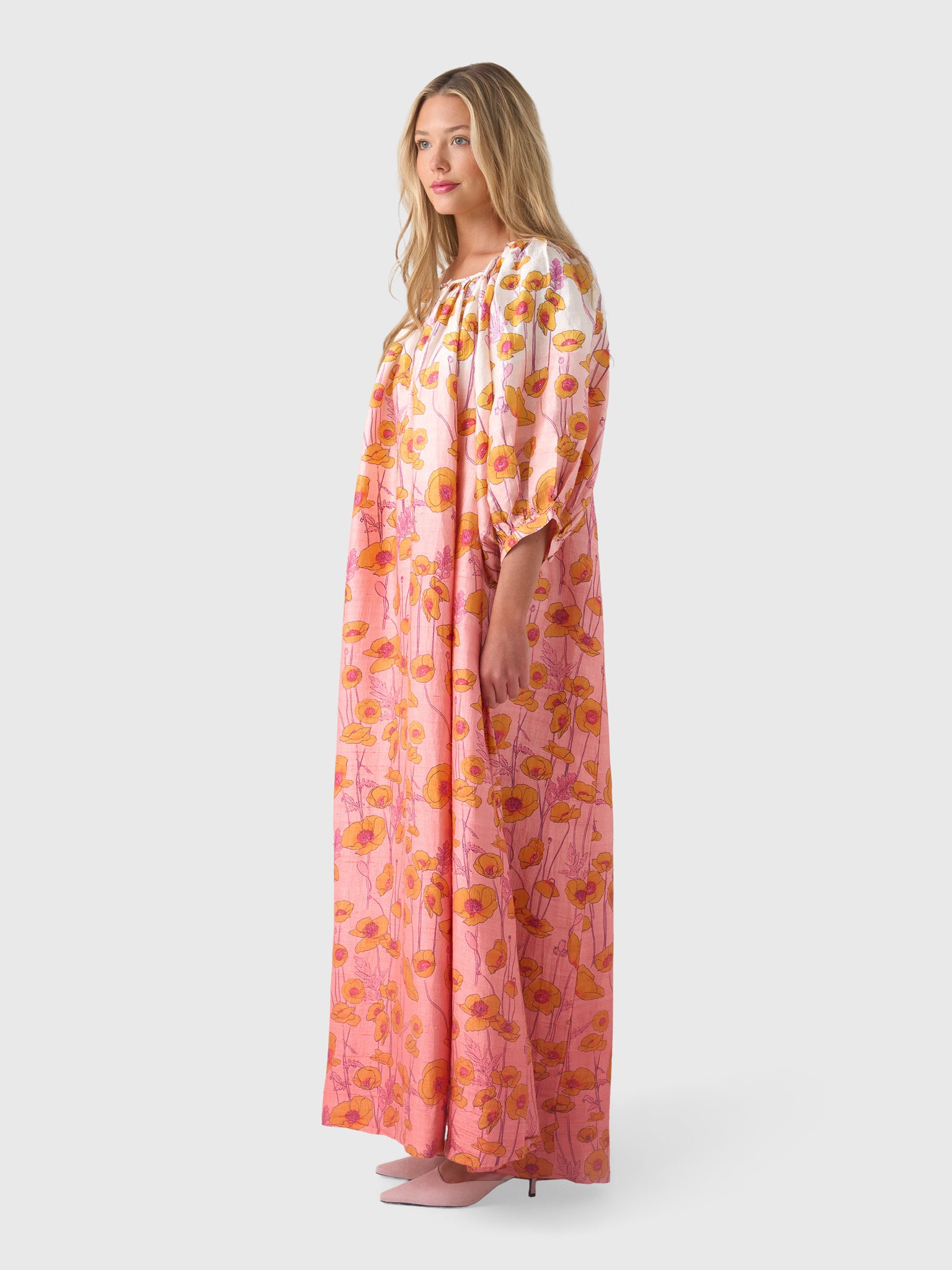 Coniglio Palm Beach Women's Shirred Half Placket Maxi Dress - Saint Bernard
