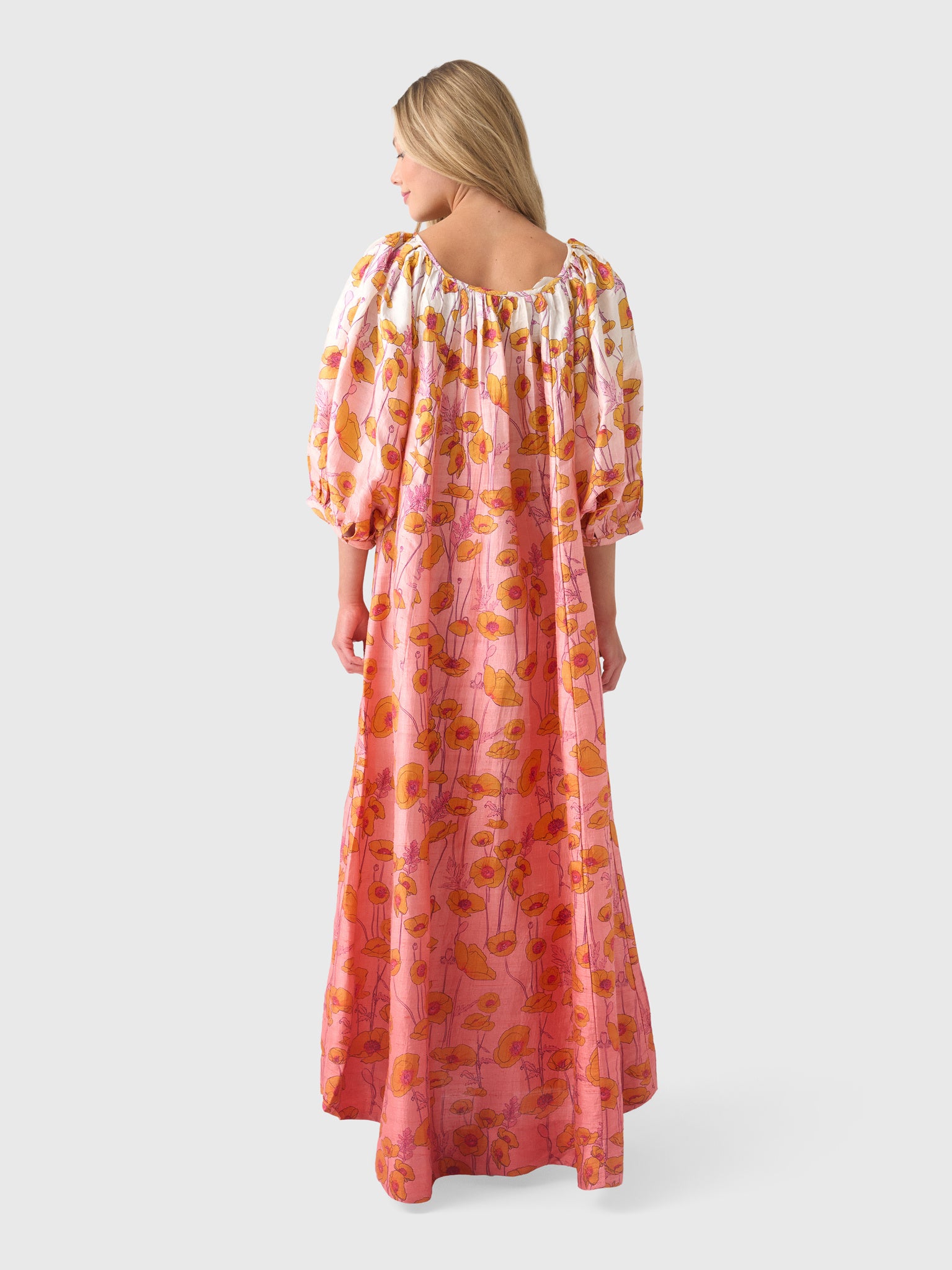 Coniglio Palm Beach Women's Shirred Half Placket Maxi Dress - Saint Bernard
