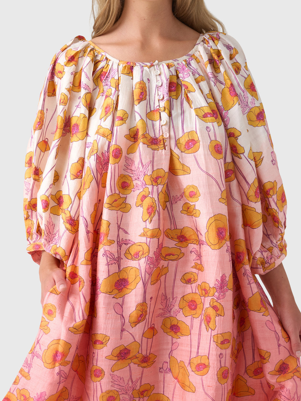 Coniglio Palm Beach Women's Shirred Half Placket Maxi Dress - Saint Bernard