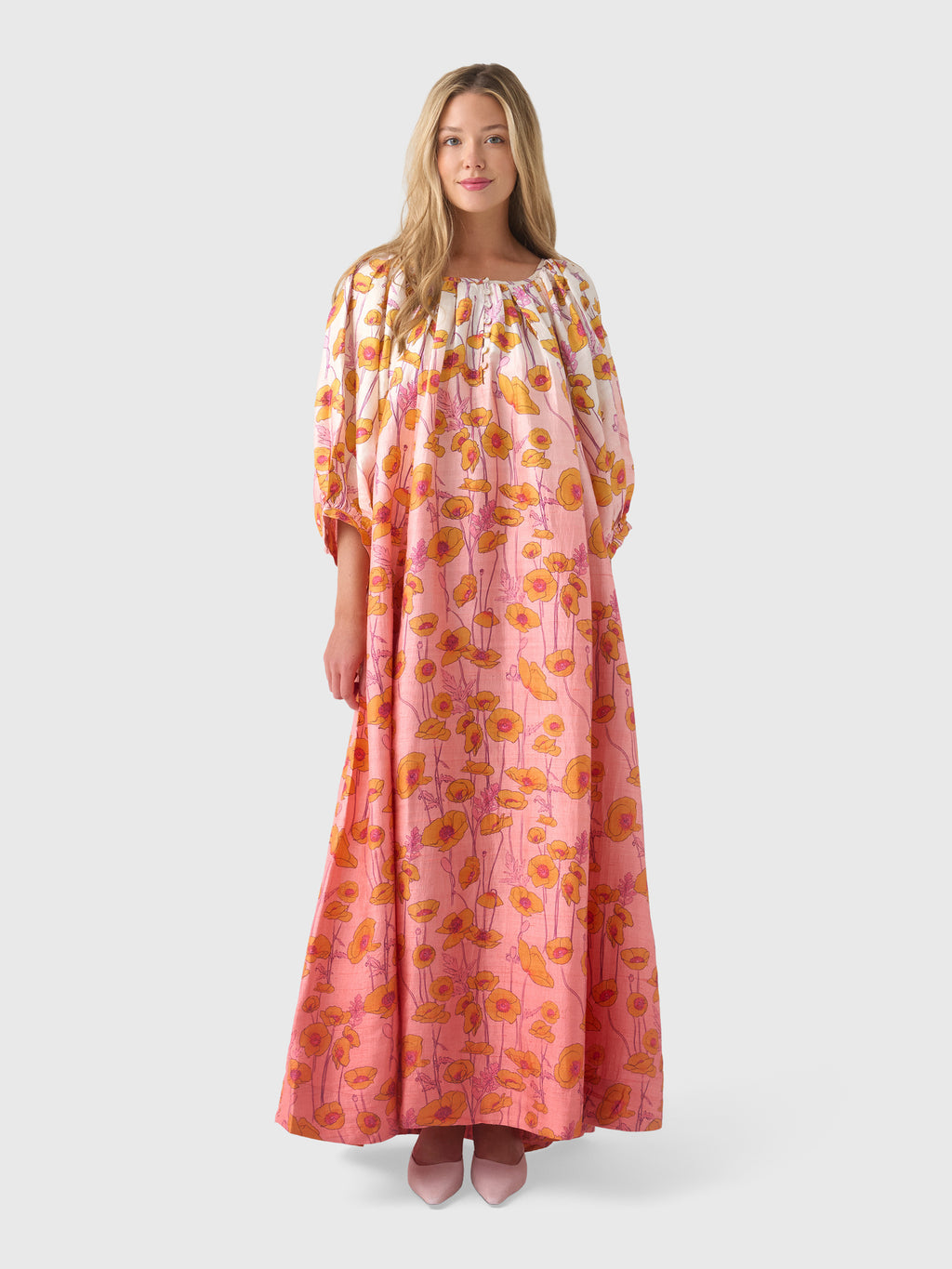 Coniglio Palm Beach Women's Shirred Half Placket Maxi Dress - Saint Bernard