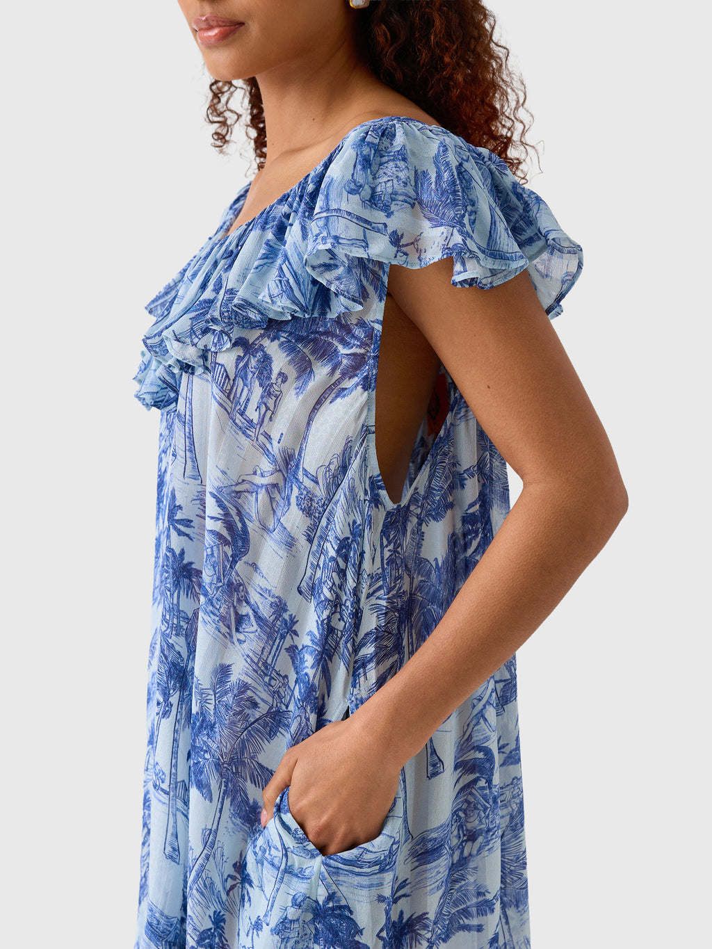 Coniglio Palm Beach Women's Flutter Sleeve Mini Dress - Saint Bernard