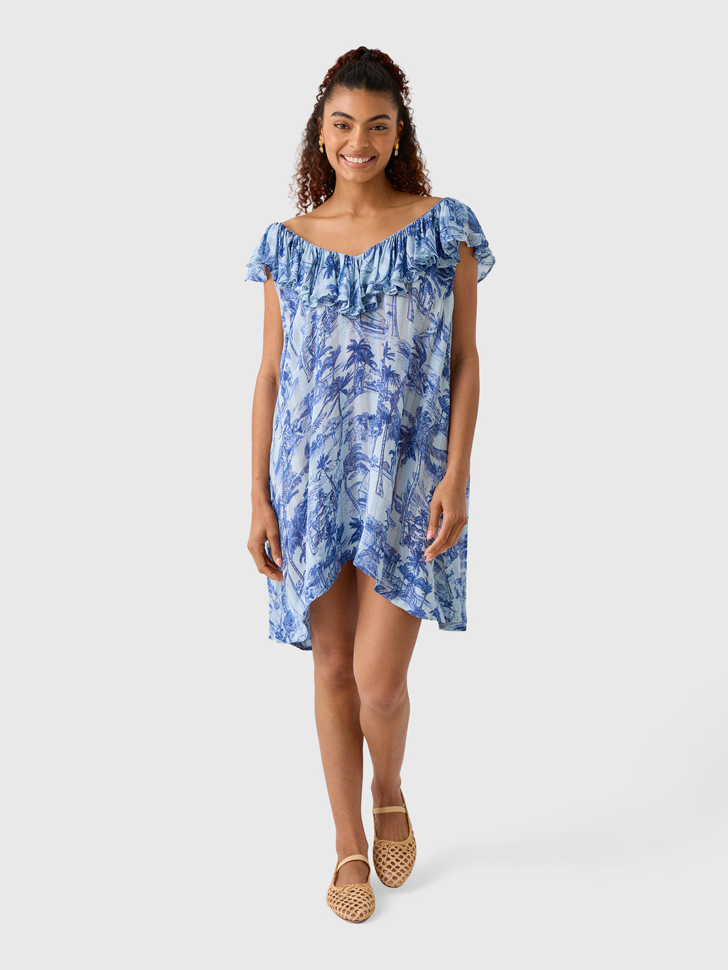 Coniglio Palm Beach Women's Flutter Sleeve Mini Dress - Saint Bernard