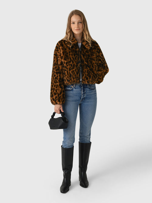 ALC Women's Esme Leopard Faux Fur Jacket