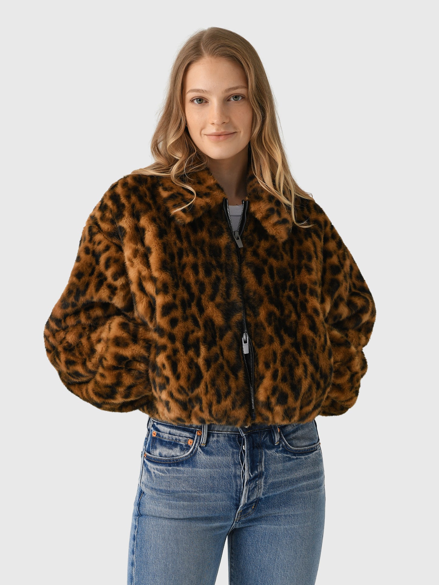 ALC Women's Esme Leopard Faux Fur Jacket - Saint Bernard