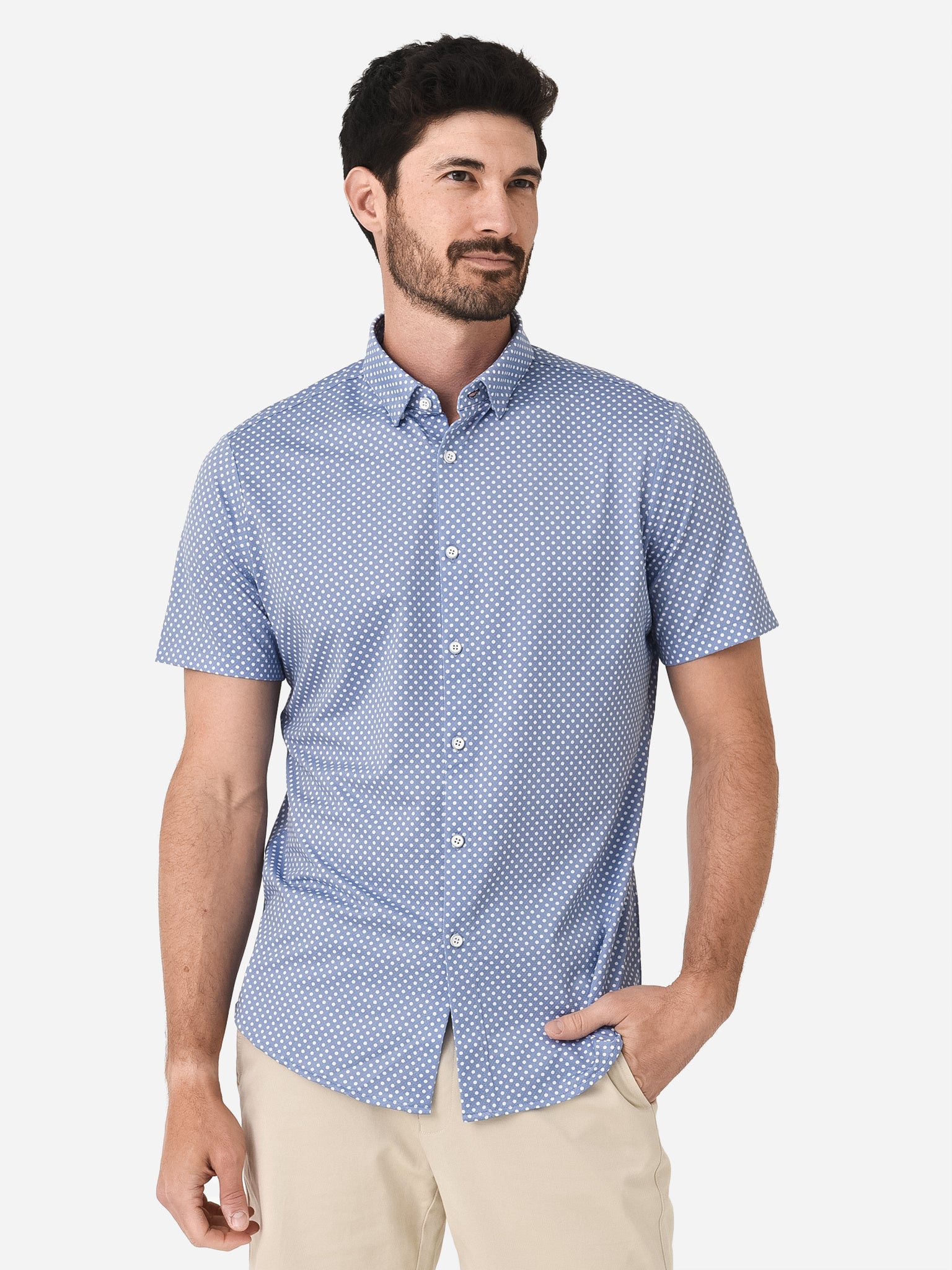 Mizzen+Main Men's Halyard Short Sleeve Button-Down Shirt - Saint Bernard