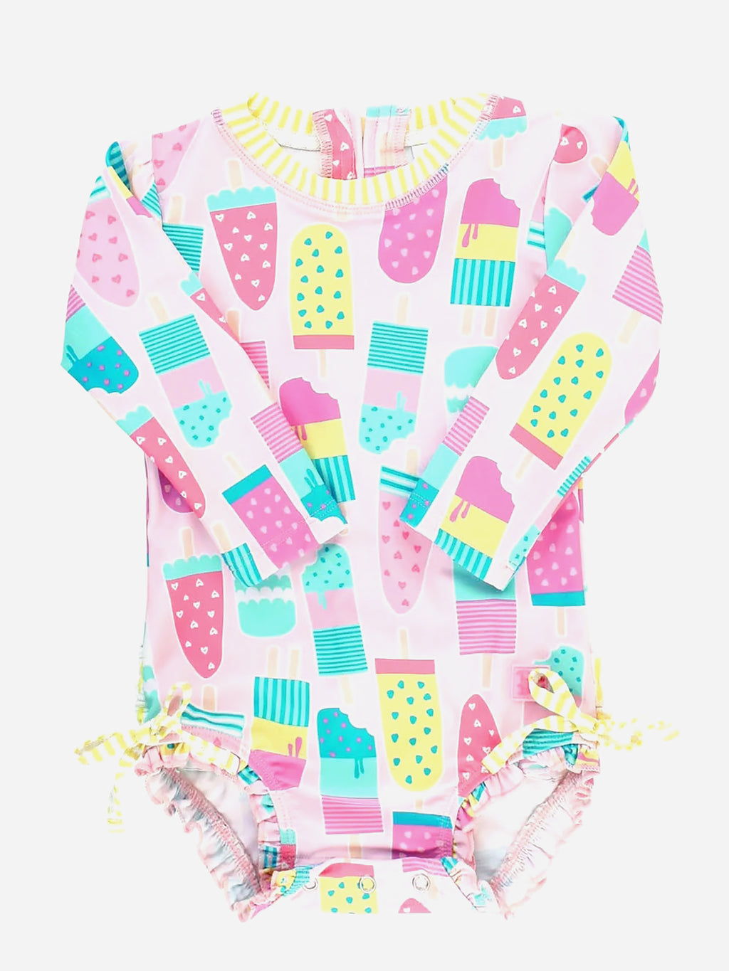 Rufflebutts Baby Girls' Long Sleeve Onesie Rash Guard - Saint Bernard