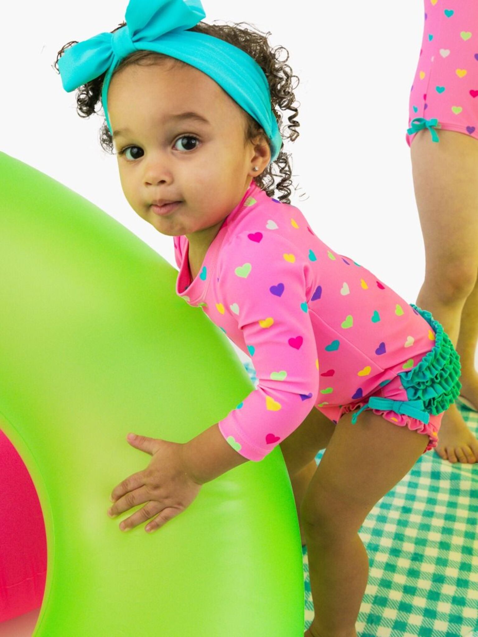 Rufflebutts Baby Girls' Long Sleeve Onesie Rash Guard - Saint Bernard