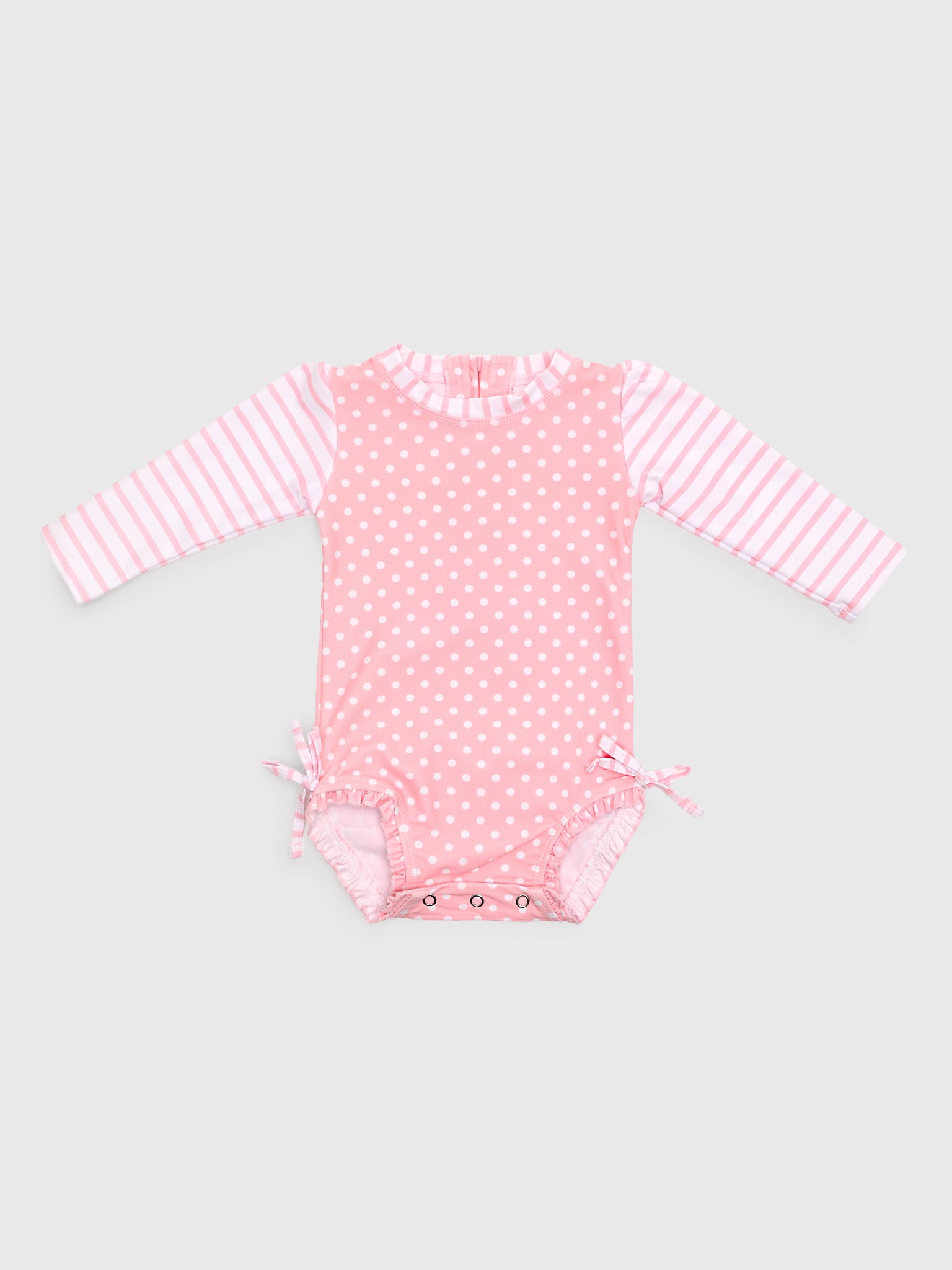 Rufflebutts Baby Girls' Long Sleeve Onesie Rash Guard - Saint Bernard