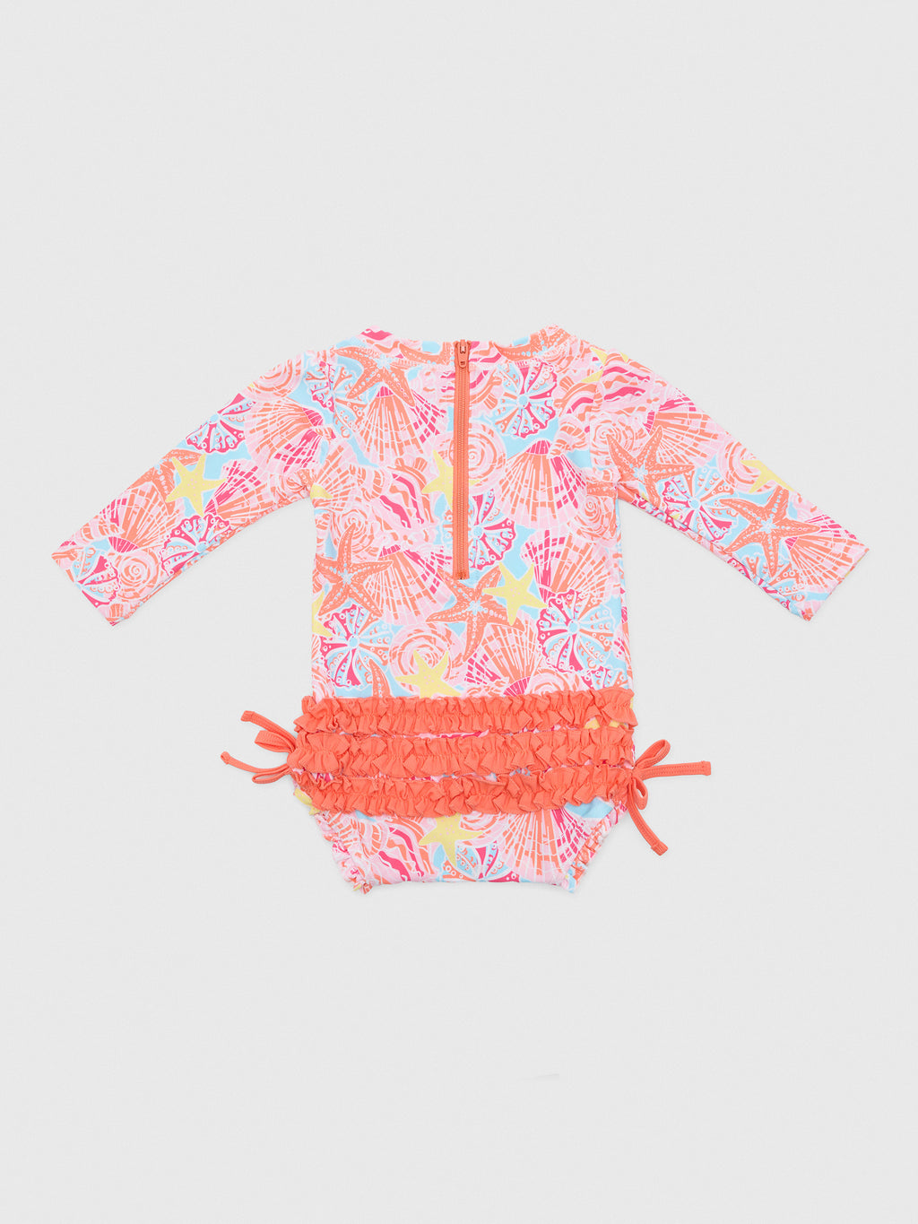 Rufflebutts Baby Girls' Long Sleeve Onesie Rash Guard - Saint Bernard