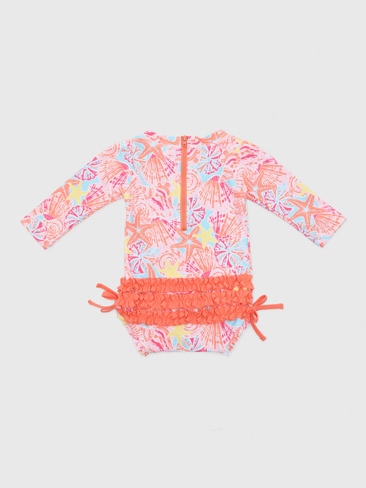 Rufflebutts Baby Girls' Long Sleeve Onesie Rash Guard - Saint Bernard