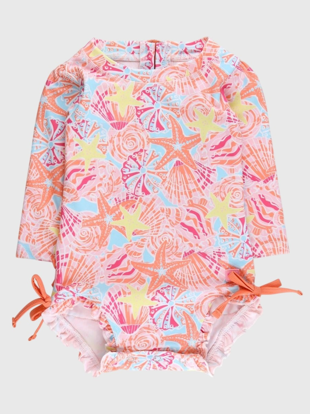 Rufflebutts Baby Girls' Long Sleeve Onesie Rash Guard - Saint Bernard