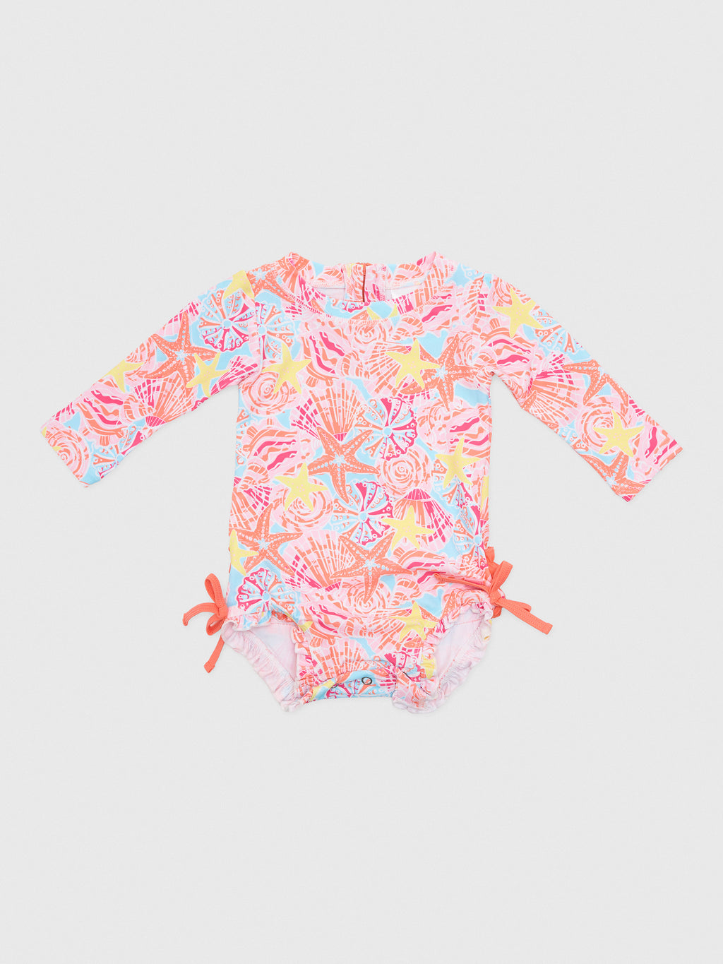 Rufflebutts Baby Girls' Long Sleeve Onesie Rash Guard - Saint Bernard