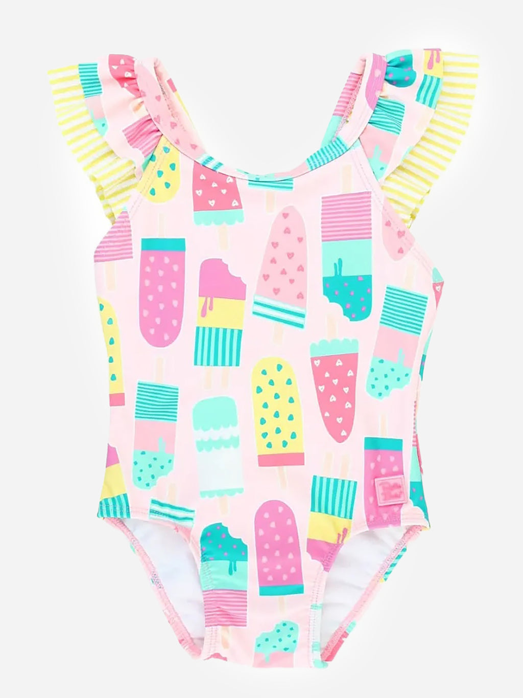 Rufflebutts Girls' Ruffle V-Back One-Piece Swimsuit - Saint Bernard