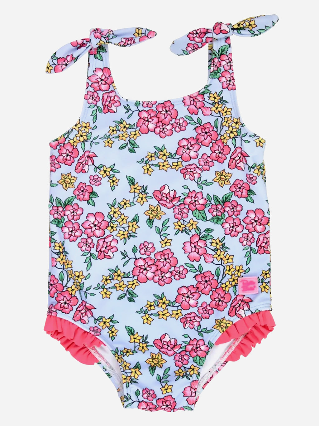 Rufflebutts Girls' Tie Shoulder One-Piece Swimsuit - Saint Bernard