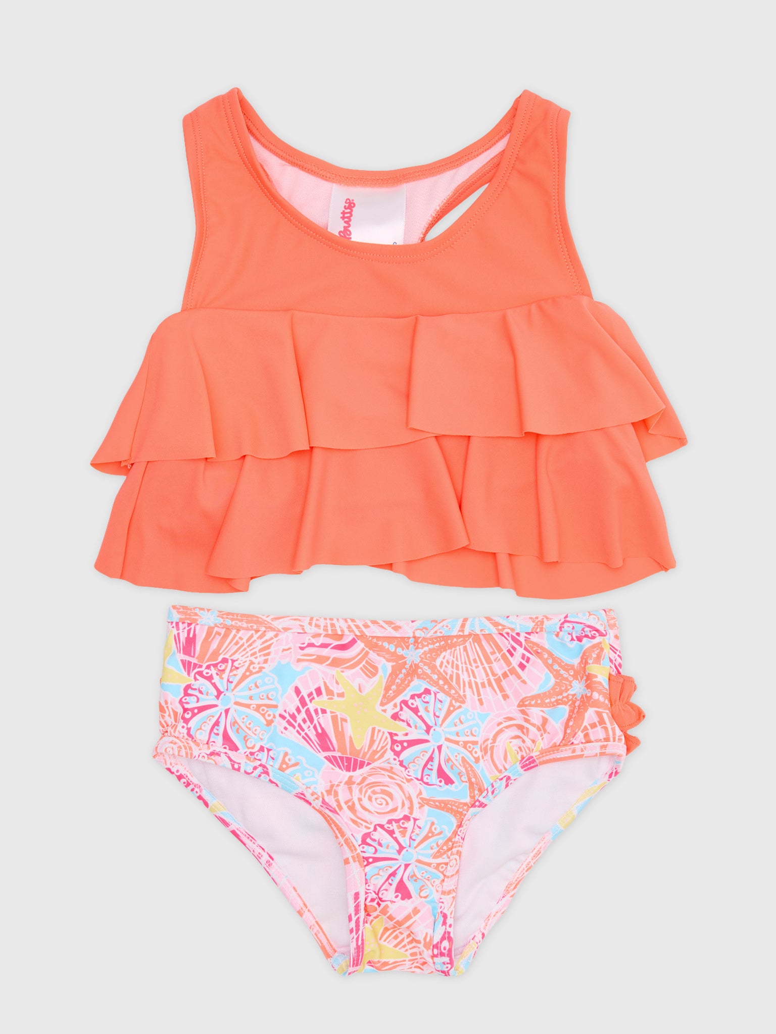 Rufflebutts Girls' Flounce Bikini Set - Saint Bernard