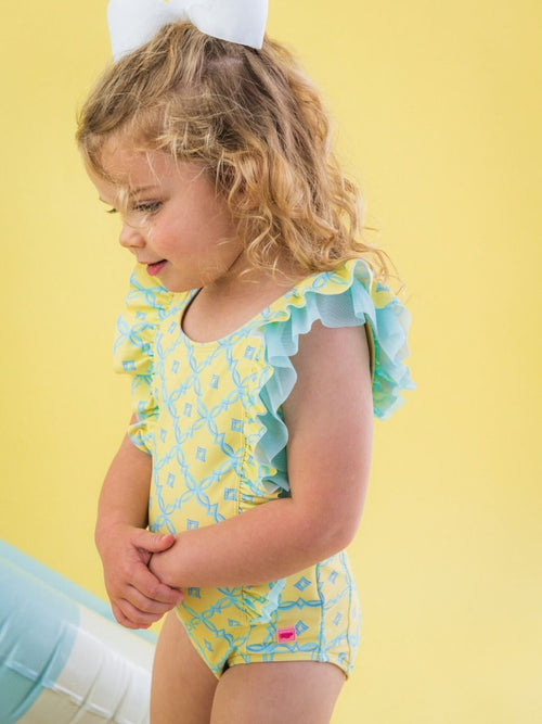 Rufflebutts Girls' Waterfall One-Piece Swimsuit