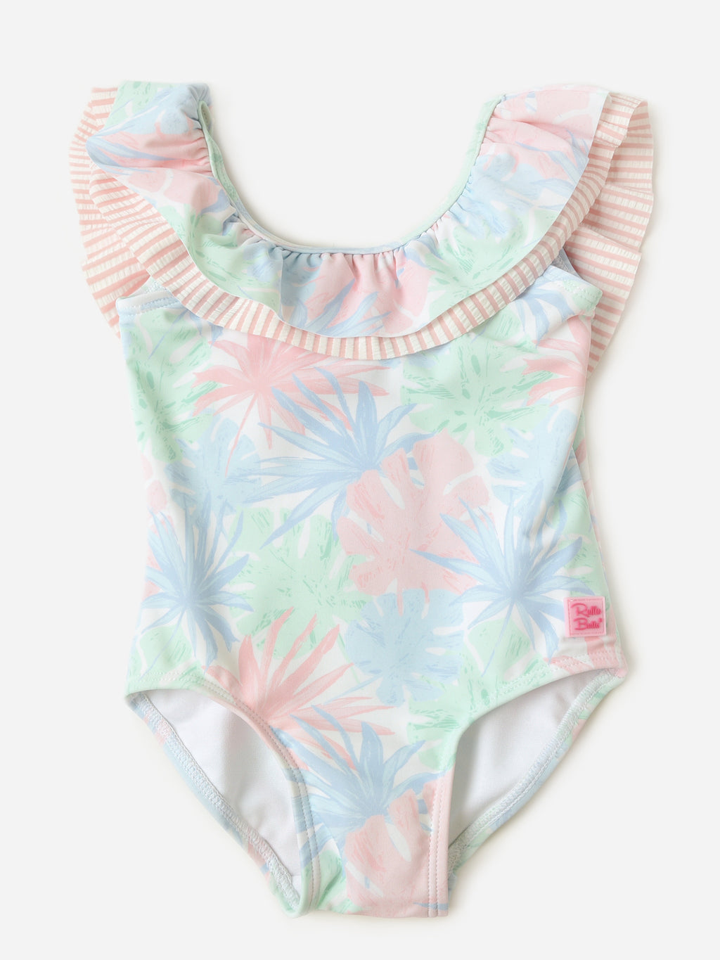 Rufflebutts Girls' Scoopback Ruffle One-Piece Swimsuit - Saint Bernard