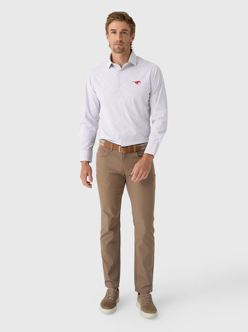 Mizzen+Main Men's Southern Methodist University Trim Leeward Dress Shirt
