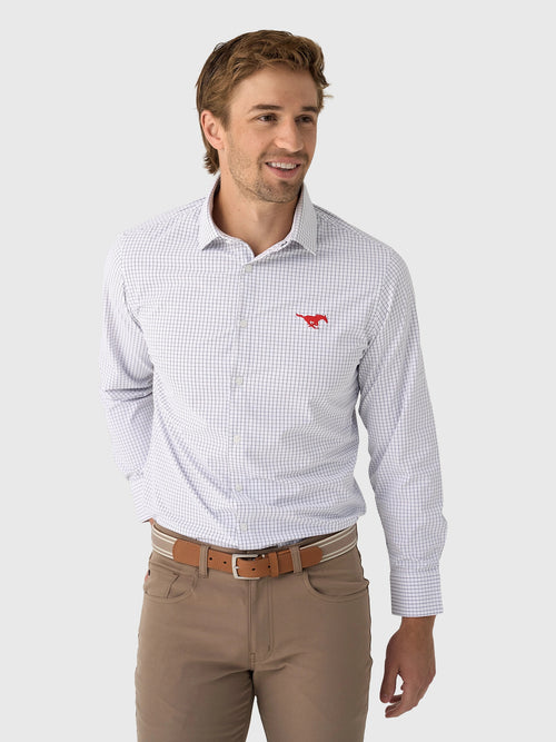 Mizzen+Main Men's Southern Methodist University Trim Leeward Dress Shirt