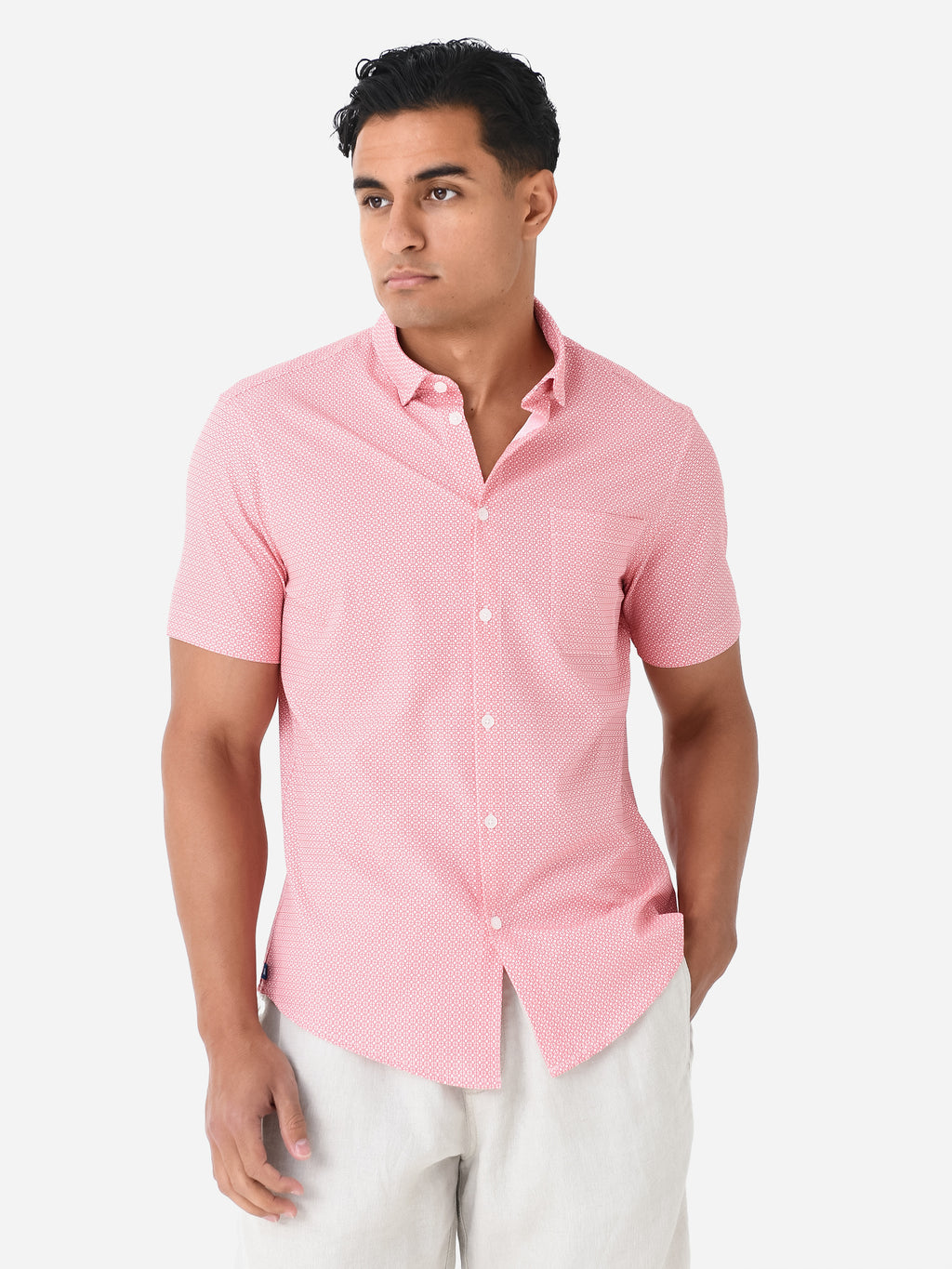 Mizzen+Main Men's Leeward Short Sleeve Button-Down Shirt - Saint Bernard