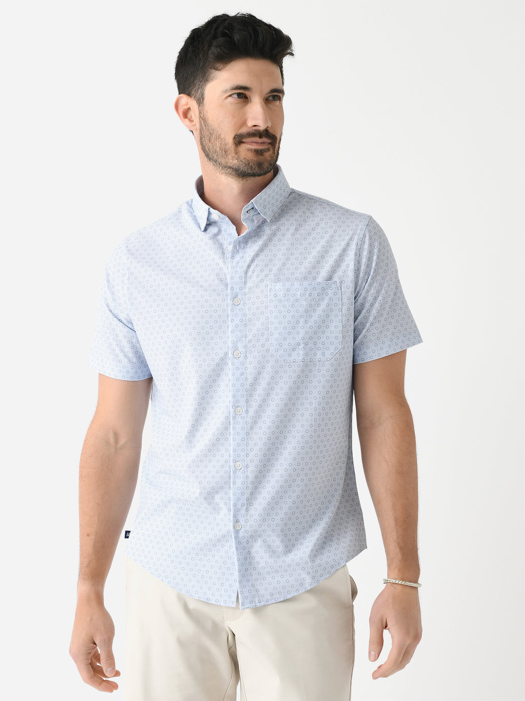 Mizzen+Main Men's Trim Leeward Short Sleeve Button-Down Shirt - Saint Bernard