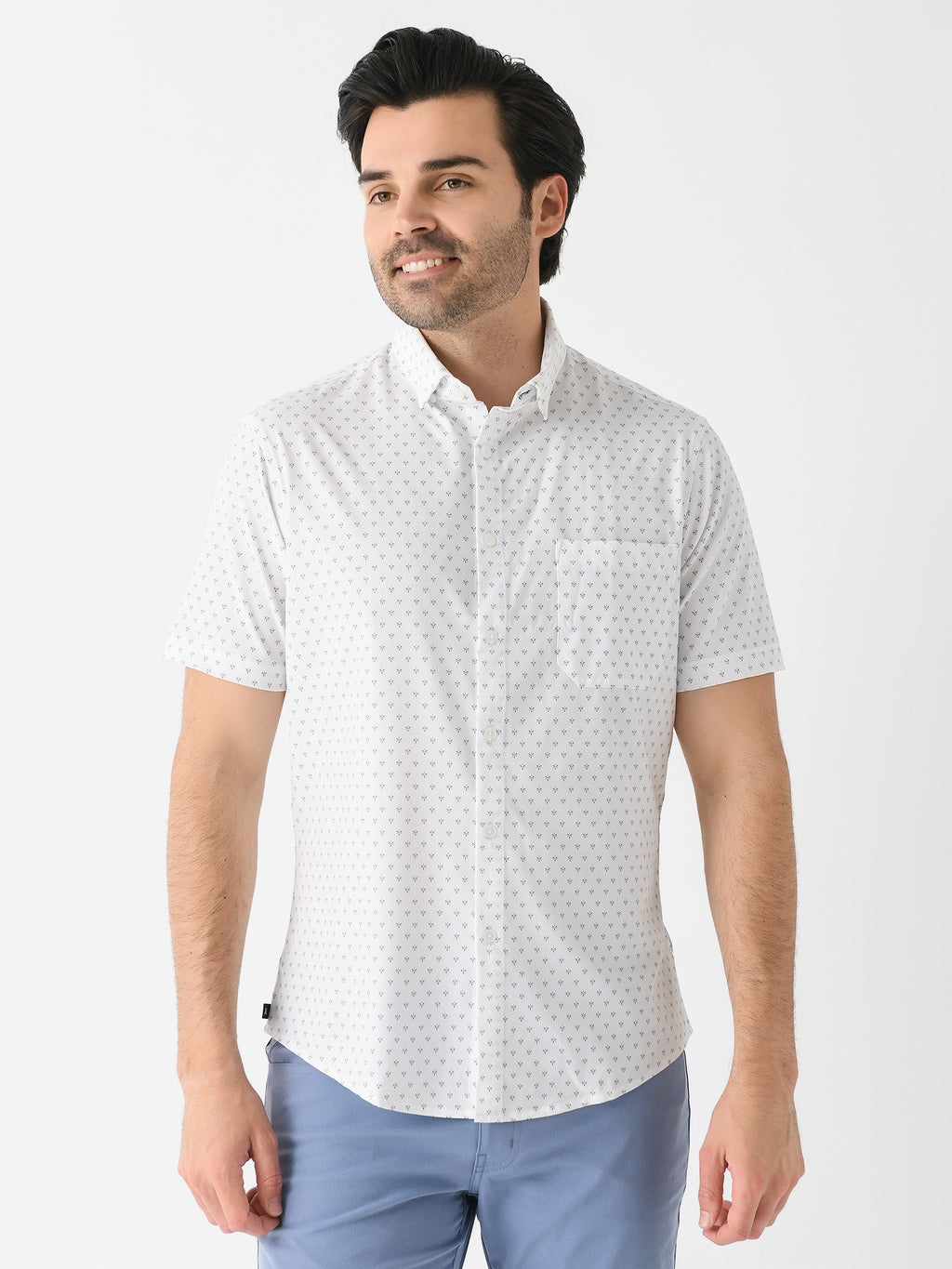 Mizzen+Main Men's Trim Leeward Short Sleeve Button-Down Shirt - Saint Bernard