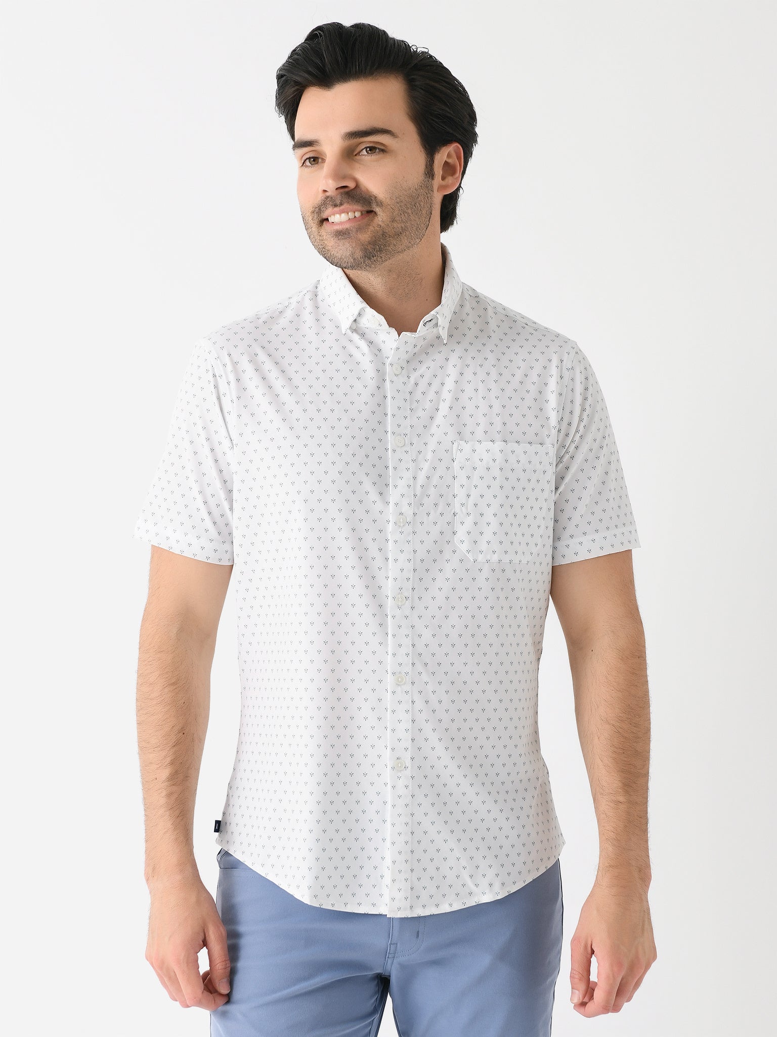 Mizzen+Main Men's Trim Leeward Short Sleeve Button-Down Shirt - Saint Bernard