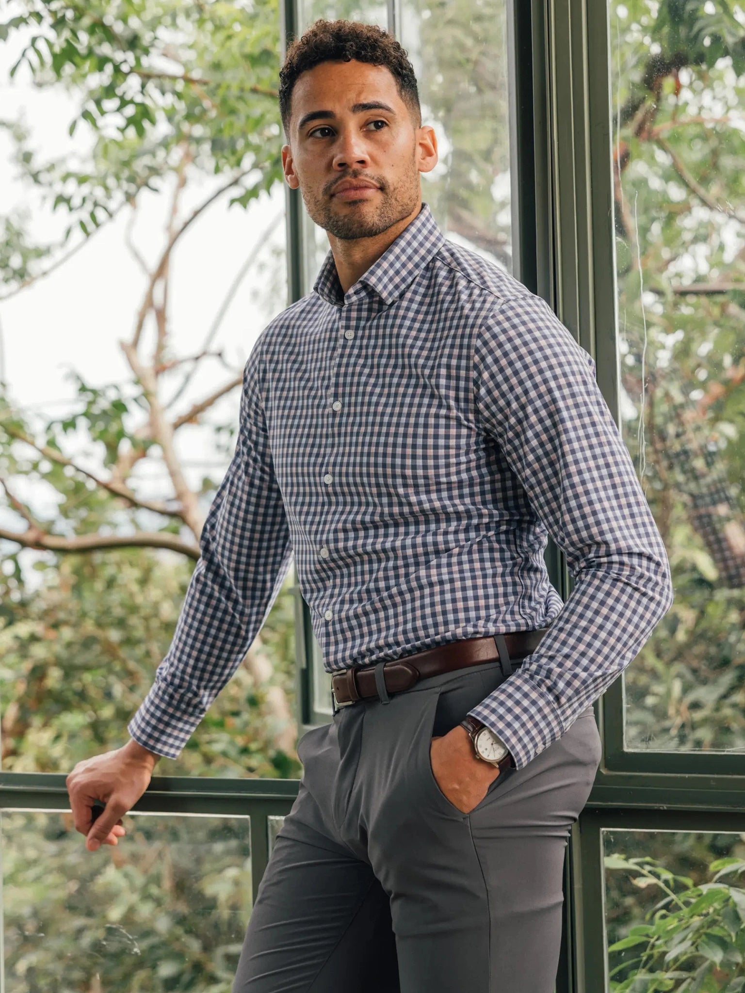 Mizzen+Main Men's Trim Leeward Dress Shirt - Saint Bernard