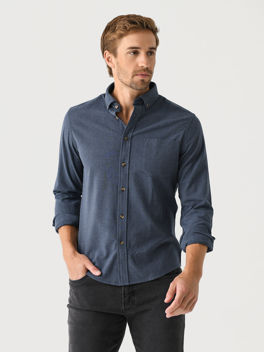 Mizzen+Main Men's Trim City Flannel - Saint Bernard