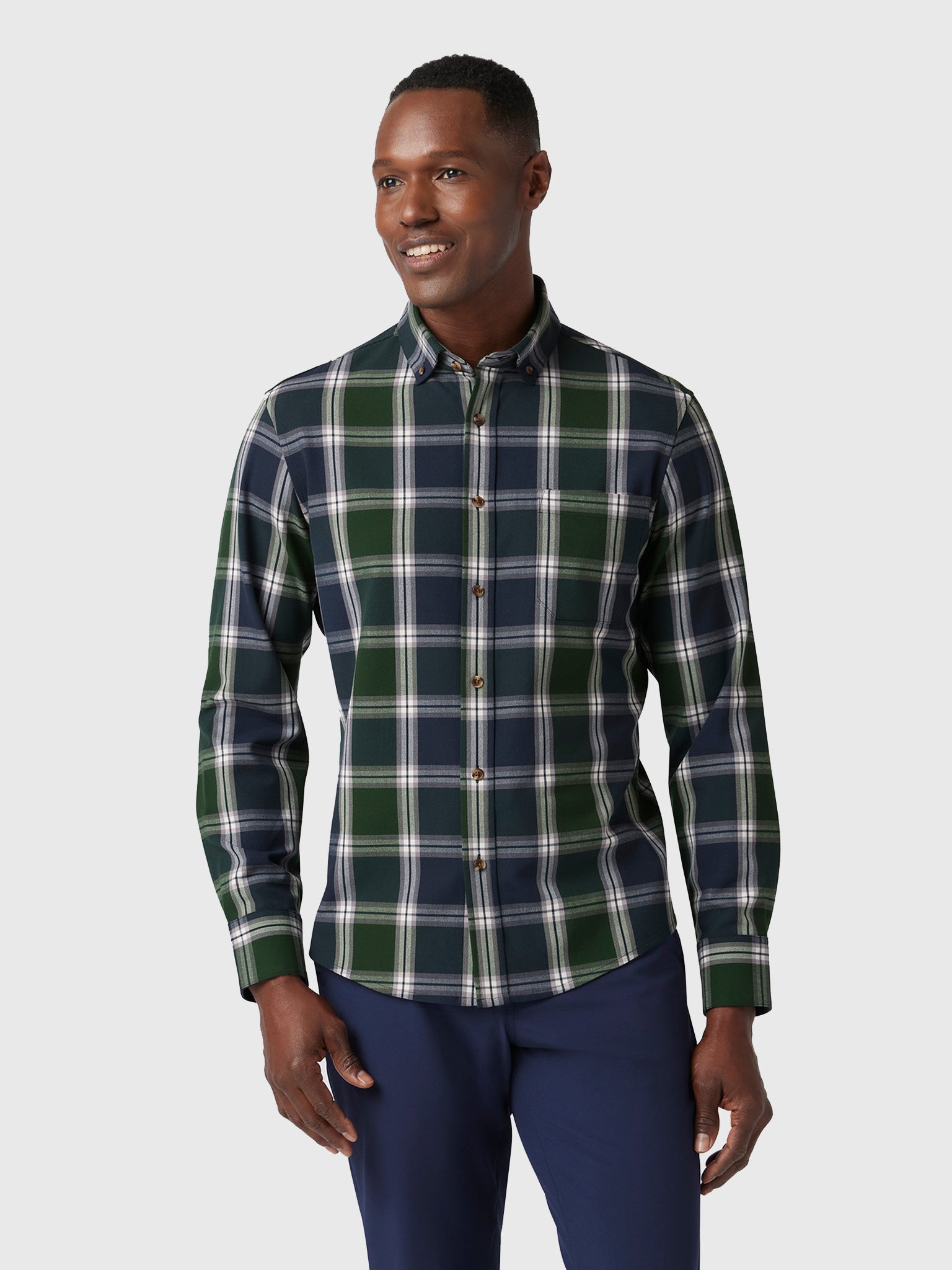 Mizzen+Main Men's Trim City Flannel - Saint Bernard