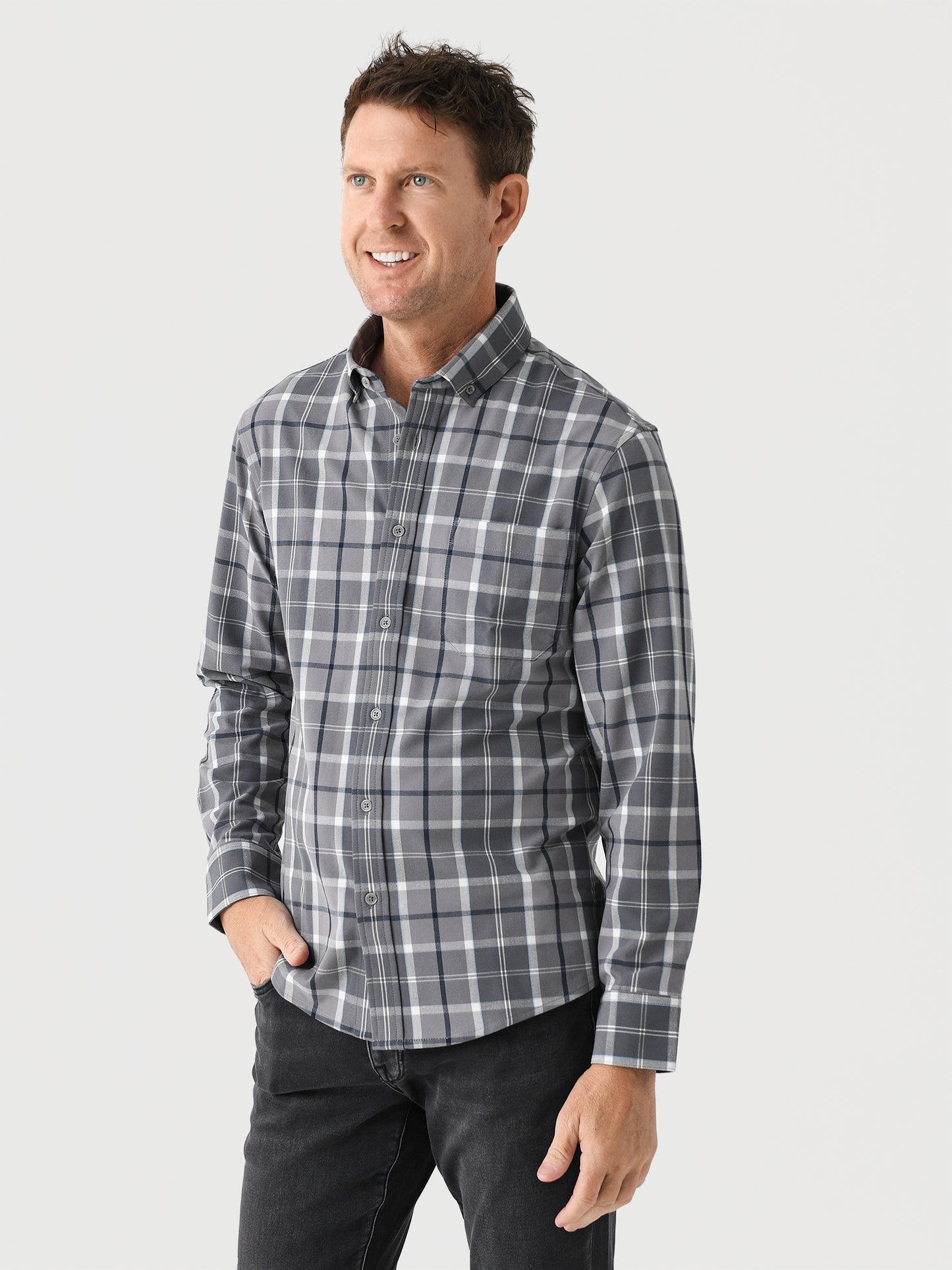 Mizzen+Main Men's Trim City Flannel - Saint Bernard