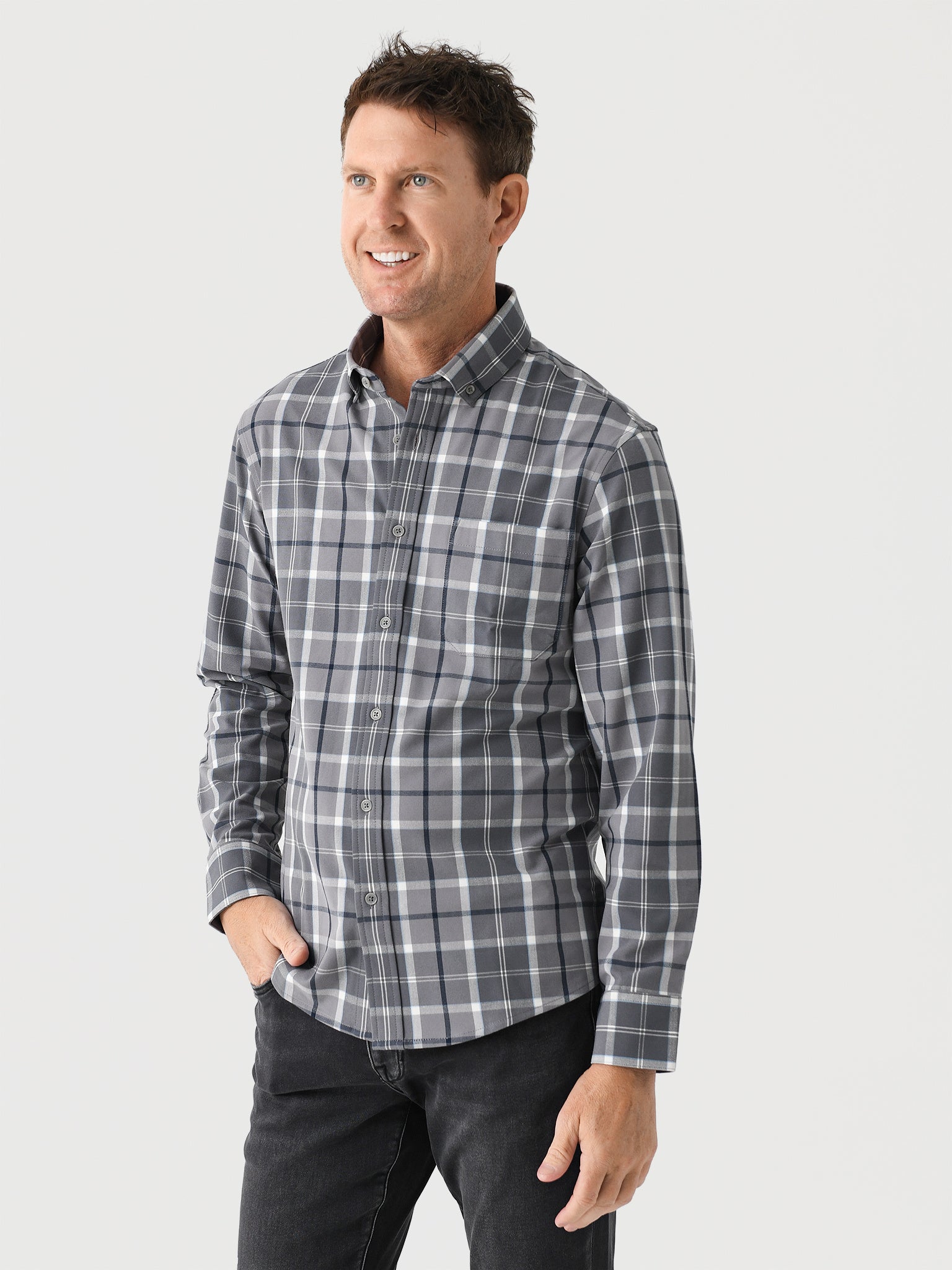 Mizzen+Main Men's Trim City Flannel - Saint Bernard