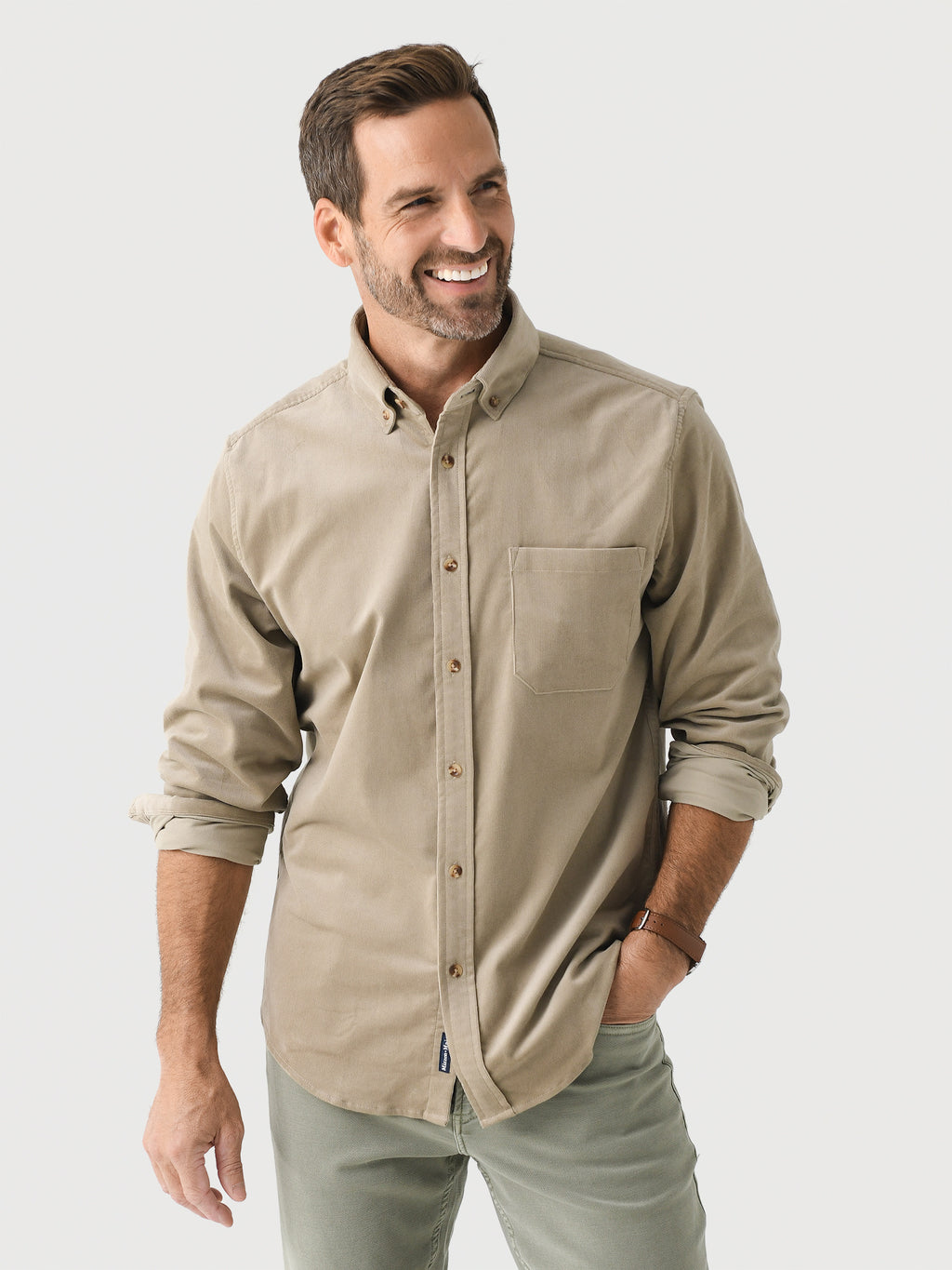 Mizzen+Main Men's Jackson Corduroy Shirt - Saint Bernard