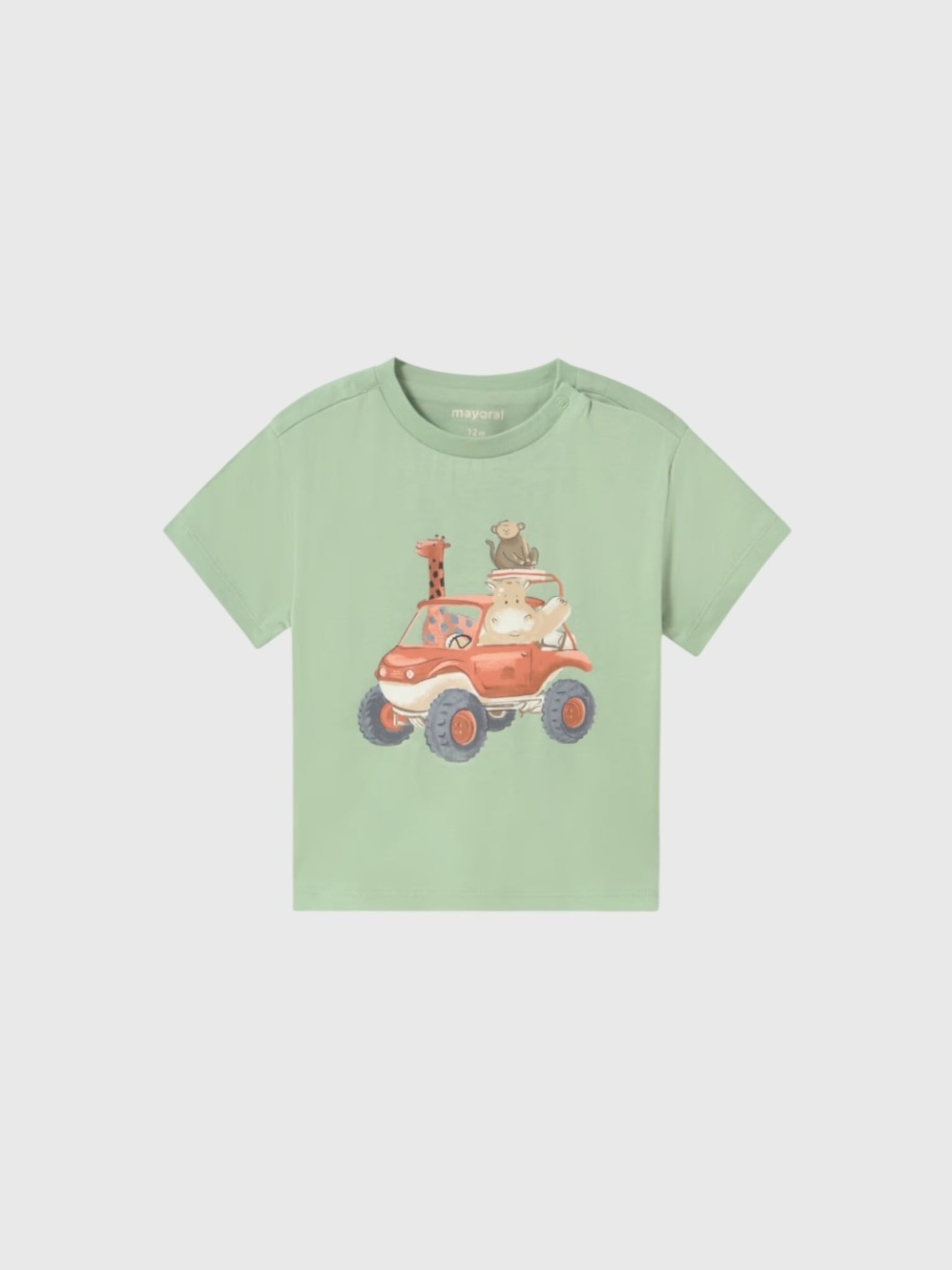 Mayoral Baby Boys' Zoo Car Graphic T-shirt - Saint Bernard