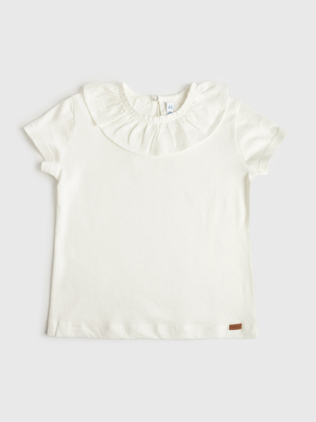 Mayoral Baby Girls' Short Sleeve Ruffled Shirt - Saint Bernard